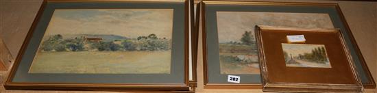 J. E. Mackintosh-Gow Farm scenes and view of a war memorial